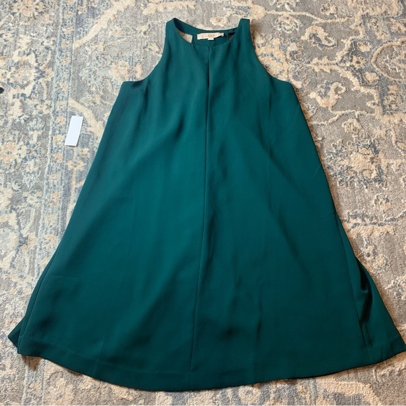 LOFT Green Sleeveless Halter Midi Dress - Picture 1 of 5